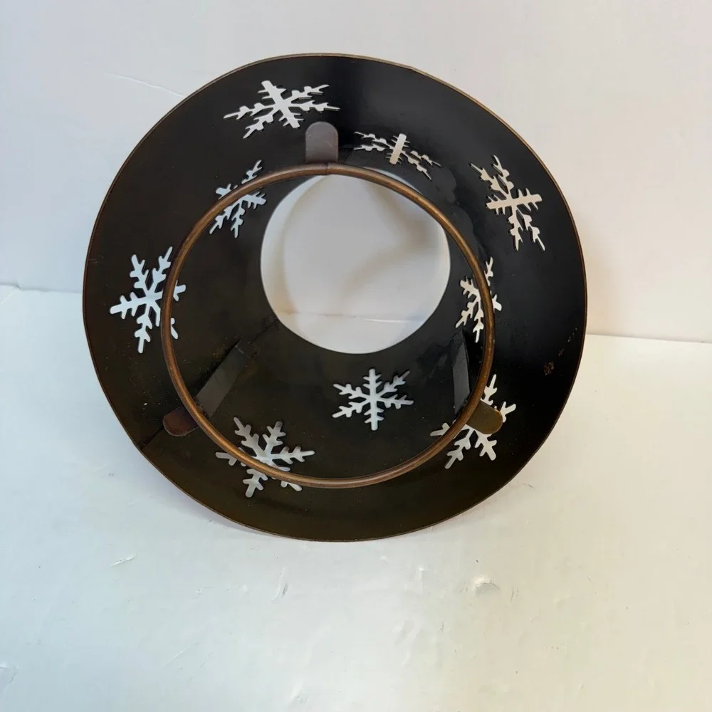 Copper Snowflake Metal Candle Jar Topper Holiday Winter Decor Large Jar Shade